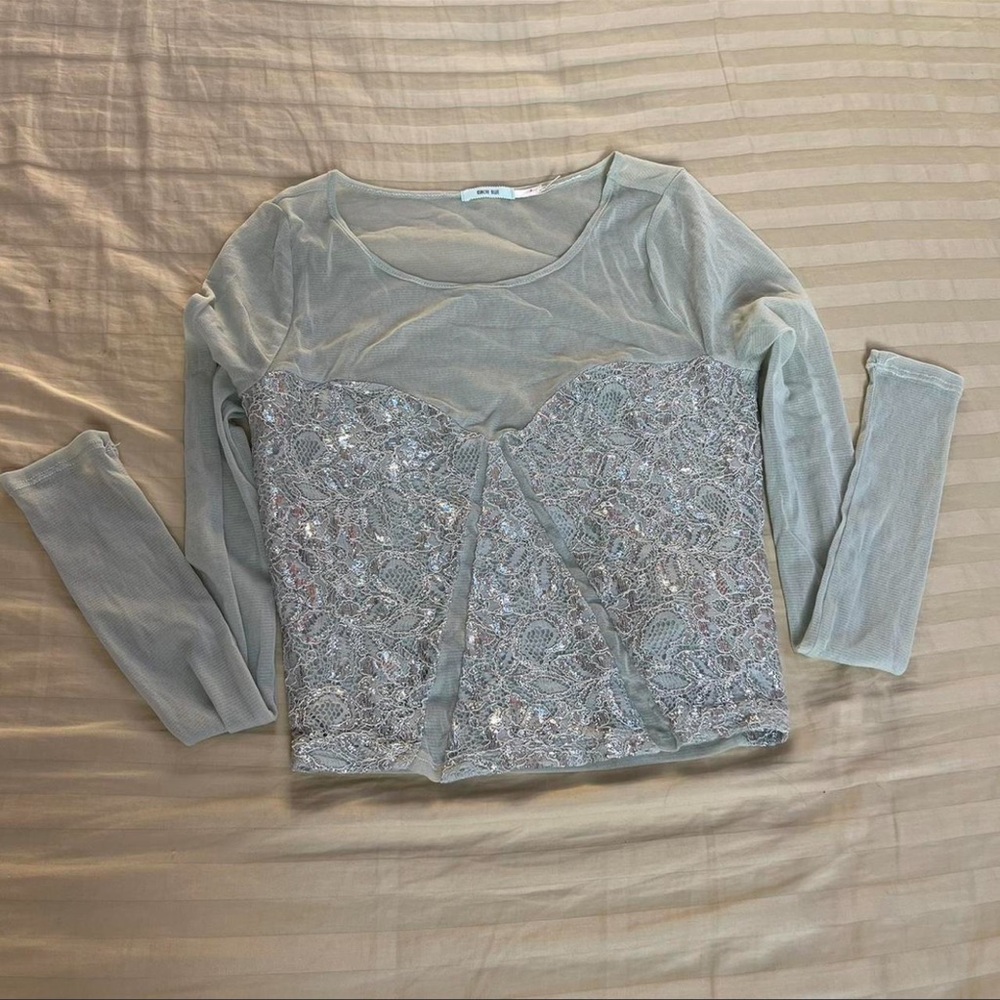 Kimchi Blue Sheer Green Top